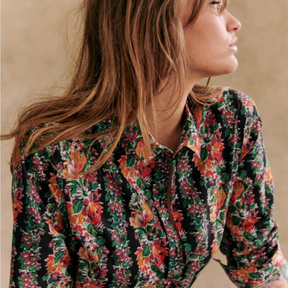 Sezane Pierro Shirt Floral 38/6 - Picture 4 of 6